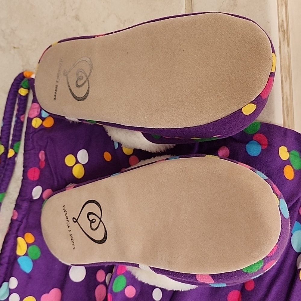 💜 VICTORIA'S SECRET Flannel Purple POLKA DOT Pajama Set 💜 - Picture 8 of 16